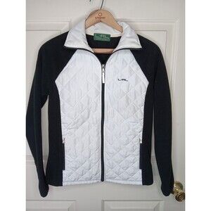 Lauren Active L-RL Ralph Lauren Jacket Medium* Black & White Quilted Fleece Golf
